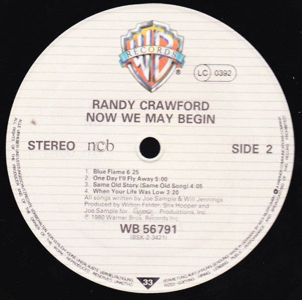 Randy Crawford : Now We May Begin (LP, Album)