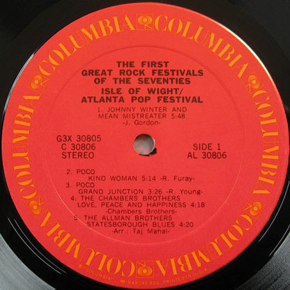 Various : The First Great Rock Festivals Of The Seventies - Isle Of Wight / Atlanta Pop Festival (3xLP, Album, Pit)