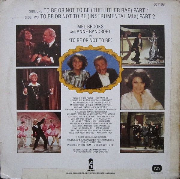 Mel Brooks : To Be Or Not To Be (The Hitler Rap) Pts. 1&2 (12")