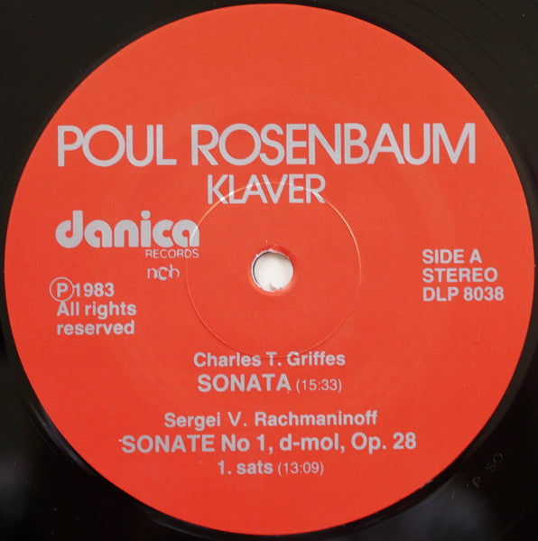 Poul Rosenbaum, Charles Griffes, Sergei Vasilyevich Rachmaninoff : Klaver / Sonata For Piano / Sonata No.1 In D-Minor Op.28 (LP, Album)