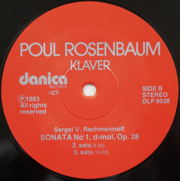 Poul Rosenbaum, Charles Griffes, Sergei Vasilyevich Rachmaninoff : Klaver / Sonata For Piano / Sonata No.1 In D-Minor Op.28 (LP, Album)