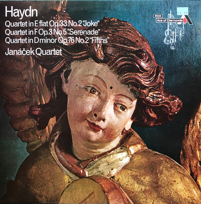 Joseph Haydn, Janáček Quartet : Quartet In E Flat Op. 33 No. 2 "Joke" / Quartet In F Op. 3 No. 5 "Serenade" / Quartet In D Minor Op. 76 No. 2 "Fifths" (LP, RE, RP)