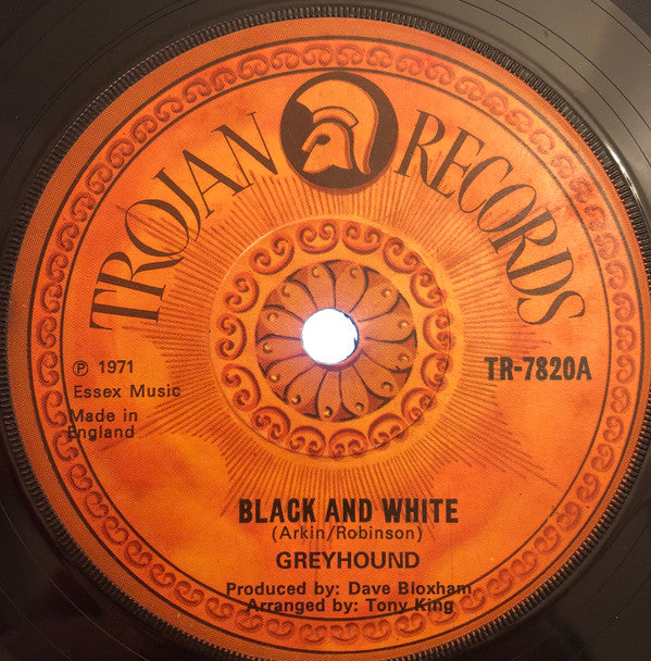 Greyhound (4) : Black And White (7", Single, Sol)