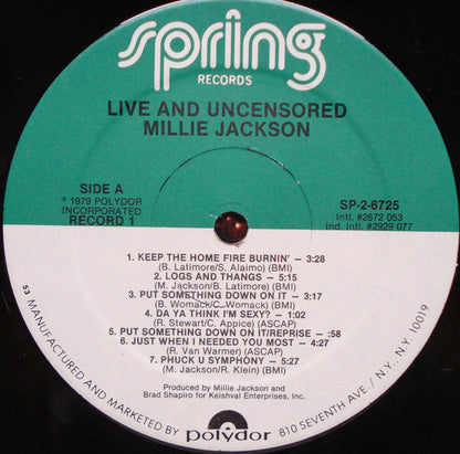 Millie Jackson : Live And Uncensored (2xLP, Gat)