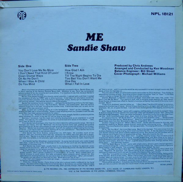 Sandie Shaw : Me (LP, Album, Mono)