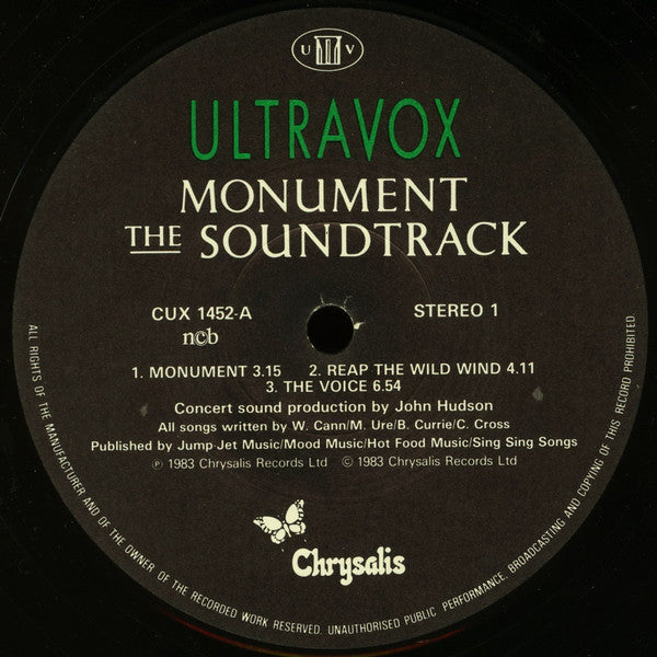 Ultravox : Monument The Soundtrack (LP, MiniAlbum)