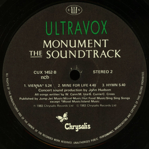 Ultravox : Monument The Soundtrack (LP, MiniAlbum)