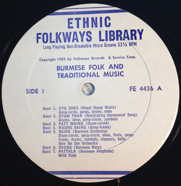 Various : Burmese Folk And Traditional Music (LP, Album)