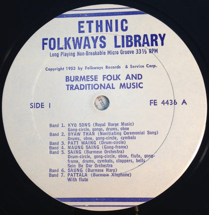 Various : Burmese Folk And Traditional Music (LP, Album)