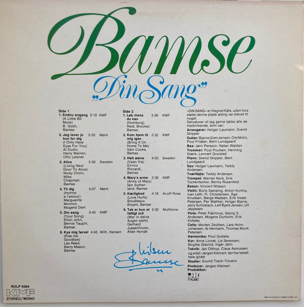 Flemming "Bamse" Jørgensen : Din Sang (LP, Album)