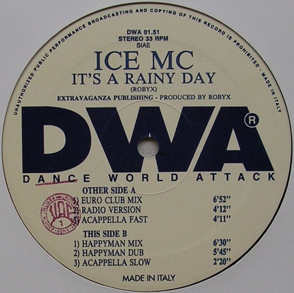 ICE MC : It's A Rainy Day (12")