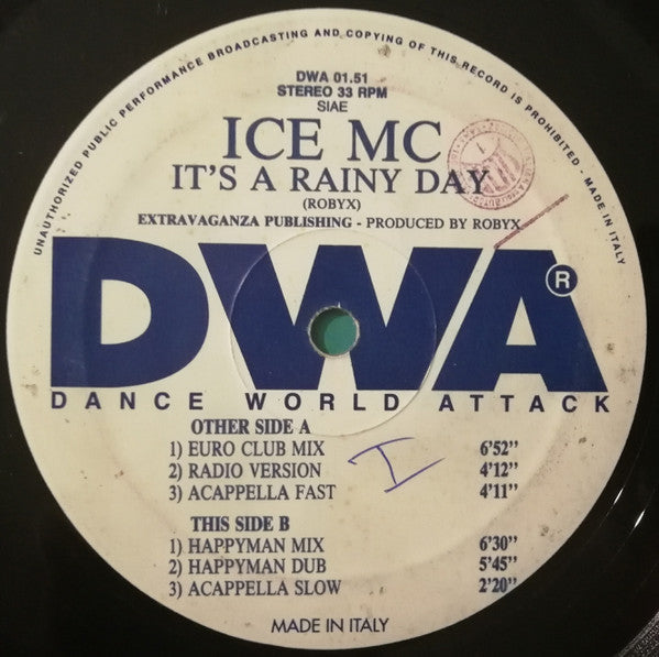 ICE MC : It's A Rainy Day (12")