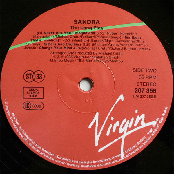 Sandra : The Long Play (LP, Album)