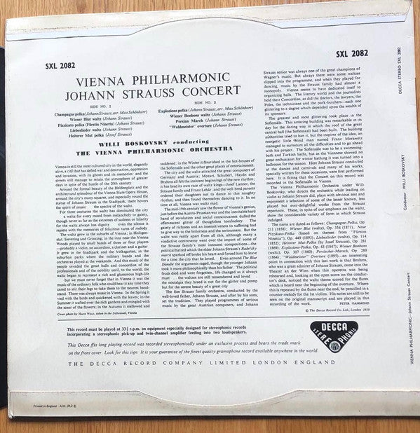 Wiener Philharmoniker, Willi Boskovsky : Johann Strauss Concert (LP, RP)