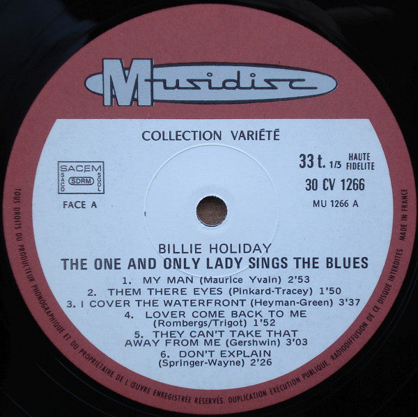 Billie Holiday : The One And Only Lady Sings The Blues (LP, Comp)