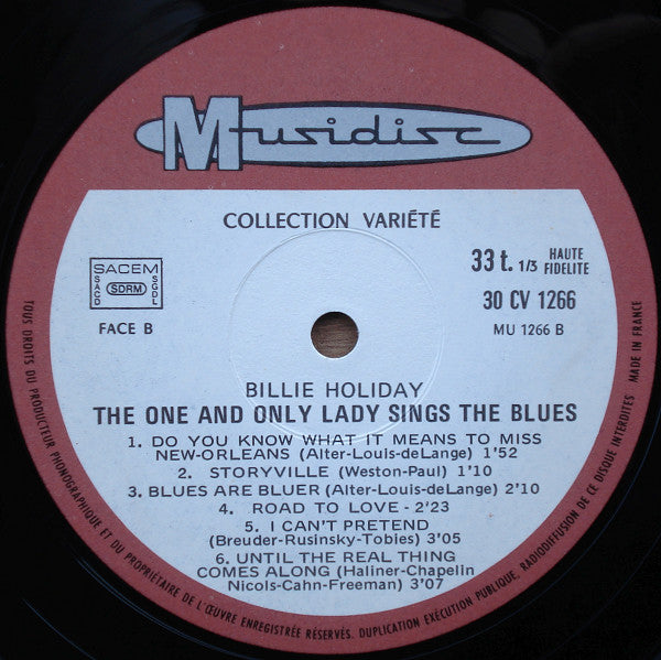 Billie Holiday : The One And Only Lady Sings The Blues (LP, Comp)