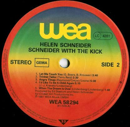 Helen Schneider With The Kick (2) : Schneider With The Kick (LP, Album)