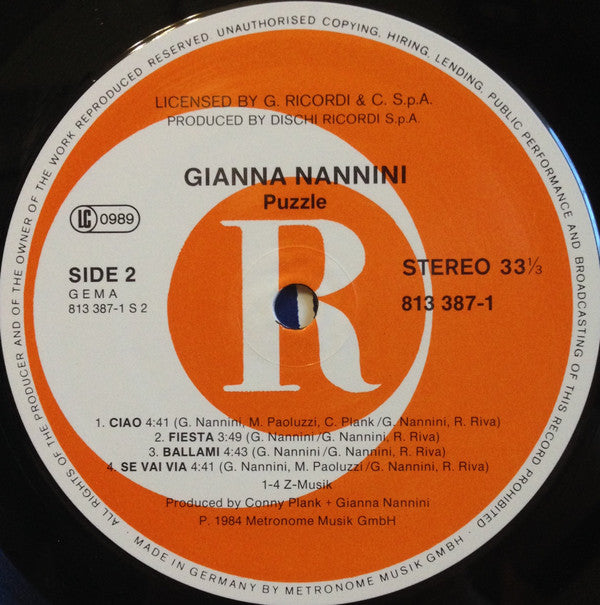 Gianna Nannini : Puzzle (LP, Album)