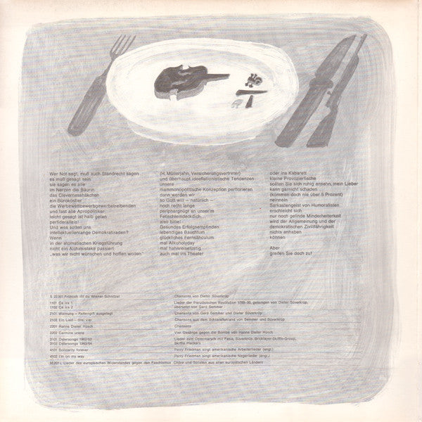 Dieter Süverkrüp : Fröhlich Ißt Du Wiener Schnitzel (LP, Album, Gat)