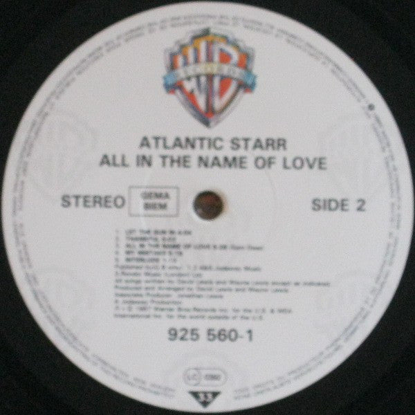 Atlantic Starr : All In The Name Of Love (LP, Album)