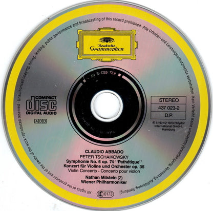 Pyotr Ilyich Tchaikovsky / Claudio Abbado, Nathan Milstein, Wiener Philharmoniker : Symphonie No.6 "Pathétique" - Violinkonzert (CD, Comp, RM)