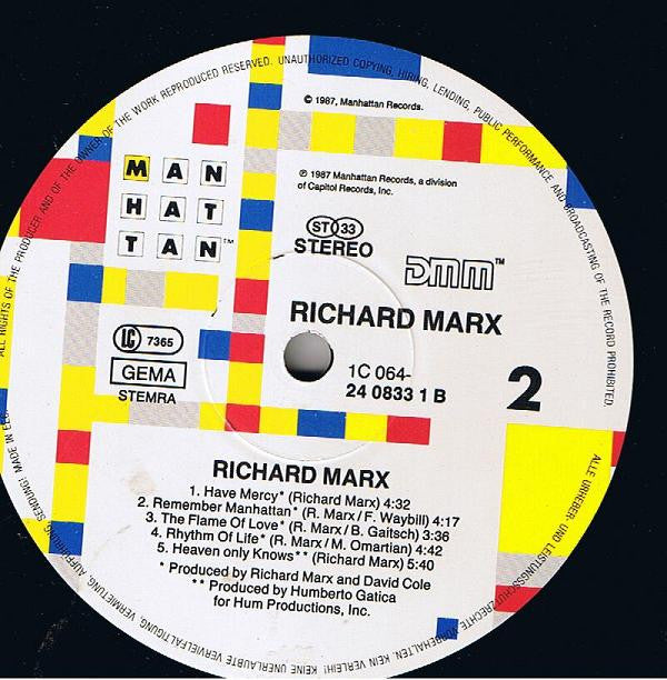 Richard Marx : Richard Marx (LP, Album)