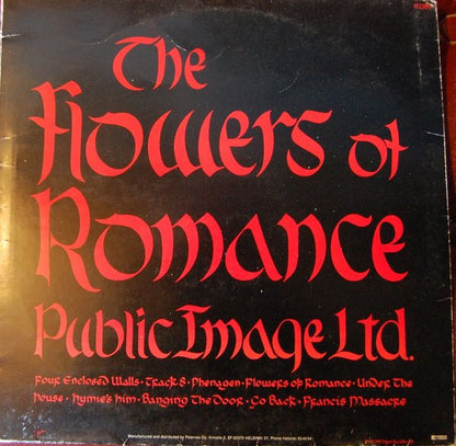 Public Image Limited : The Flowers Of Romance (LP, Album)