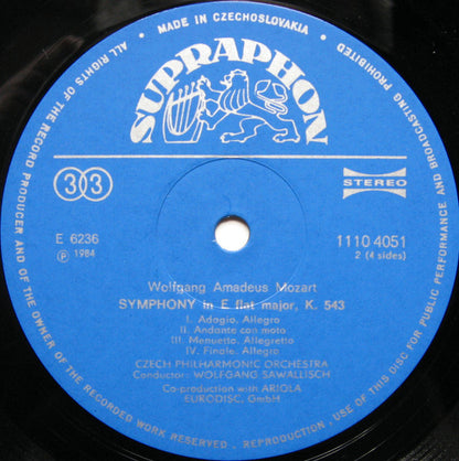 Wolfgang Amadeus Mozart - The Czech Philharmonic Orchestra, Wolfgang Sawallisch : Symphonies Nos· 38··41 In D Major "Prague" In E Flat Major In G Minor In C Major "Jupiter"  (2xLP, Comp)