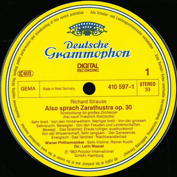 Richard Strauss — Wiener Philharmoniker · Lorin Maazel : Also Sprach Zarathustra · Macbeth (LP)