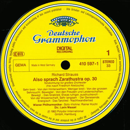 Richard Strauss — Wiener Philharmoniker · Lorin Maazel : Also Sprach Zarathustra · Macbeth (LP)