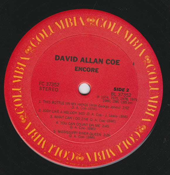 David Allan Coe : Encore (LP, Comp)