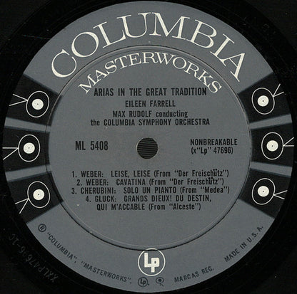 Eileen Farrell : Arias In The Great Tradition (LP, Album, Mono)