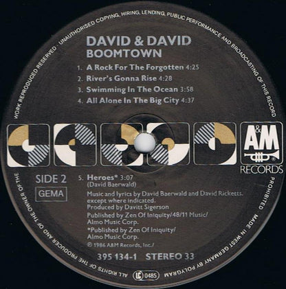David + David : Boomtown (LP, Album)