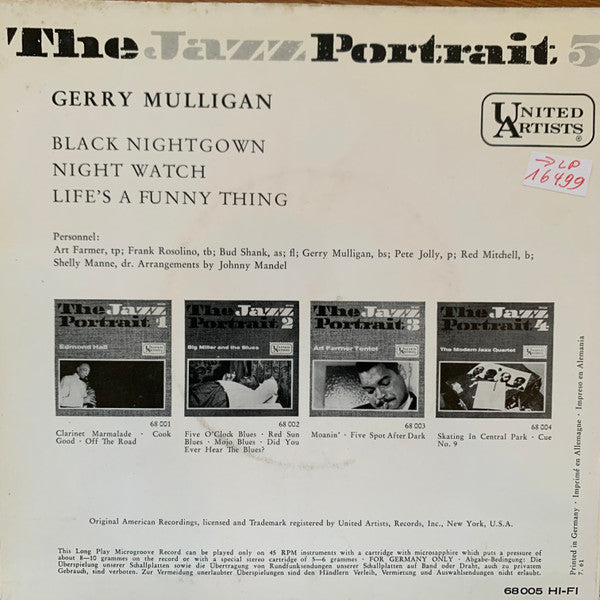 Gerry Mulligan : The Jazz Portrait 5 (7", EP)