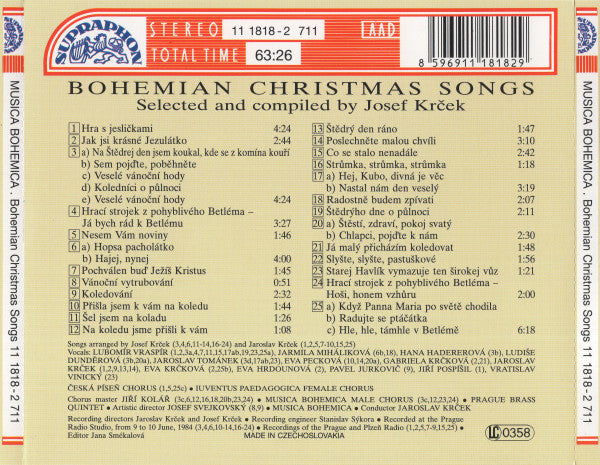 Jaroslav Krček, Josef Krček, Musica Bohemica : České Zpěvy Vánoční = Bohemian Christmas Songs (CD, Album)
