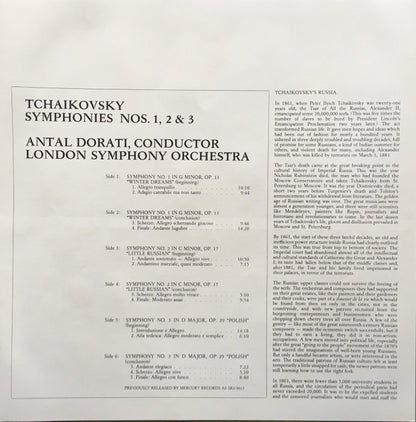 Antal Dorati, London Symphony Orchestra : Tchaikovsky Symphonies Nos. 1, 2, & 3 (3xLP, RE + 3xBox)
