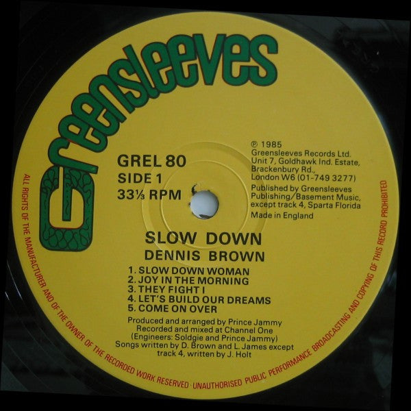 Dennis Brown : Slow Down (LP, Album)