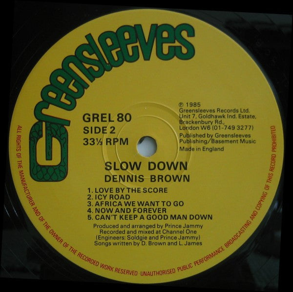Dennis Brown : Slow Down (LP, Album)