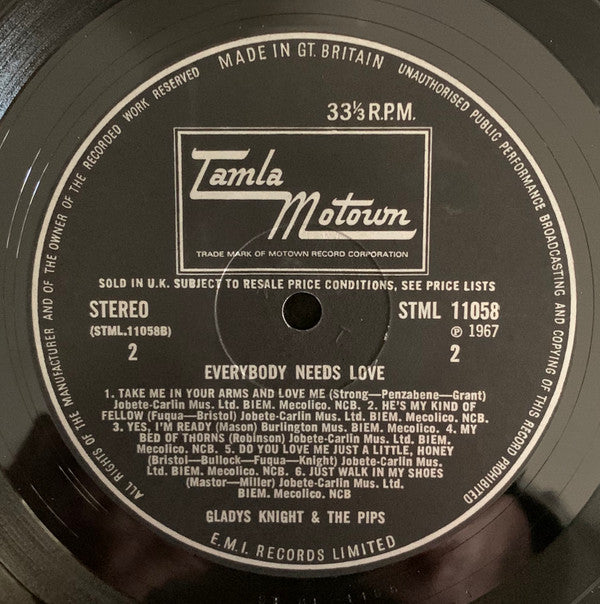 Gladys Knight And The Pips : Everybody Needs Love (LP, Album)