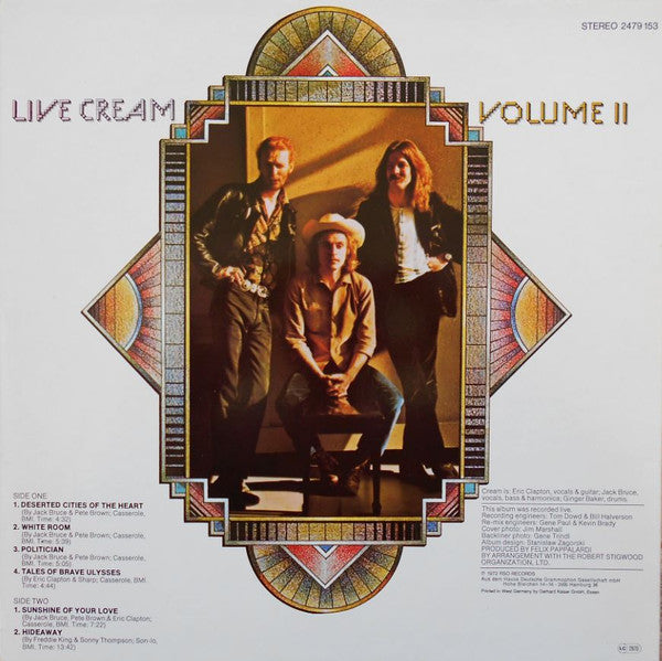 Cream (2) : Live Cream Volume II (LP, Album, RE)