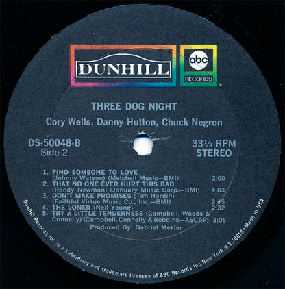 Three Dog Night : Three Dog Night (LP, Album, RP)