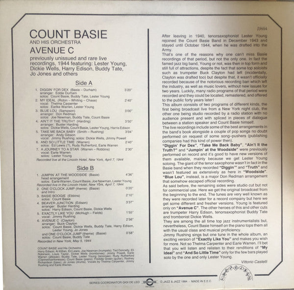 Count Basie Orchestra : Avenue C (LP)