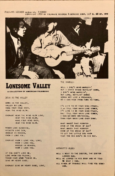 Various : Lonesome Valley (10", Mono)