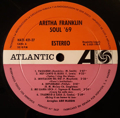 Aretha Franklin : Soul '69 (LP, Album)