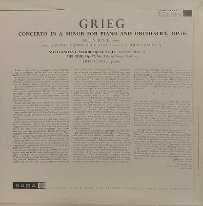 Eileen Joyce - Edvard Grieg - Det Kongelige Kapel, John Frandsen : Piano Concerto In A Minor Opus 16  (LP, Album)
