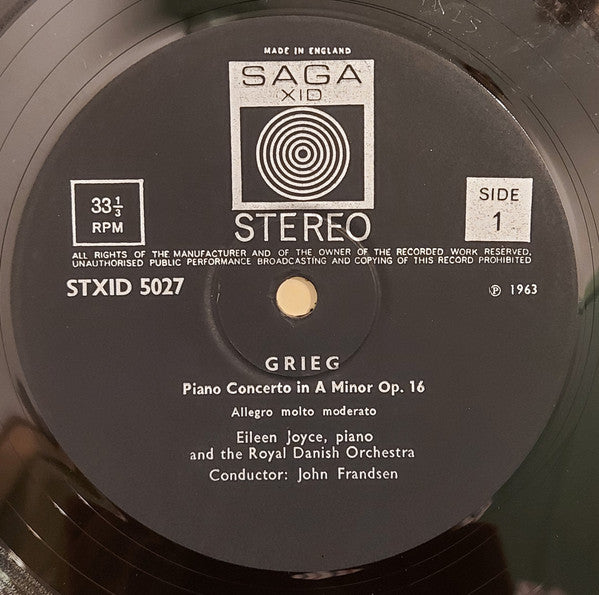 Eileen Joyce - Edvard Grieg - Det Kongelige Kapel, John Frandsen : Piano Concerto In A Minor Opus 16  (LP, Album)
