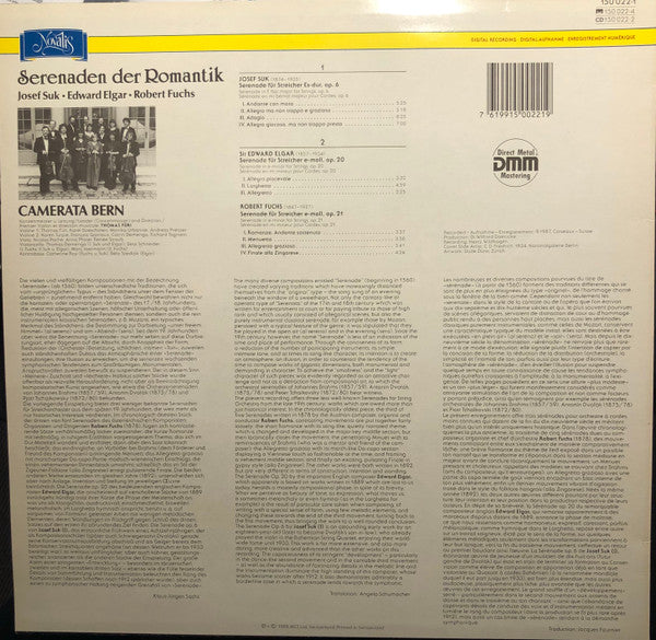 Camerata Bern, Josef Suk (2), Sir Edward Elgar, Robert Fuchs : Serenaden Der Romantik (LP)