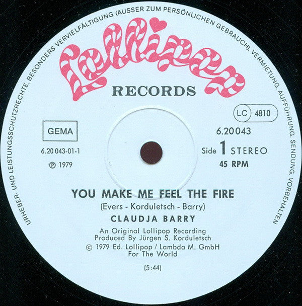 Claudja Barry : You Make Me Feel The Fire / Everybody Needs Love (12", Maxi)