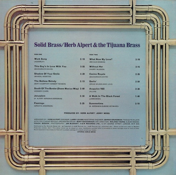 Herb Alpert & The Tijuana Brass : Solid Brass - Herb Alpert's Greatest Hits - Vol. 2 (LP, Comp)