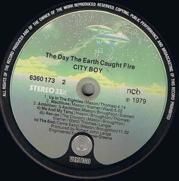 City Boy : The Day The Earth Caught Fire (LP, Album)